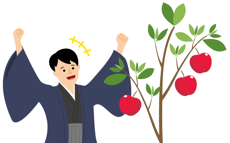 初めての西洋りんごの収穫