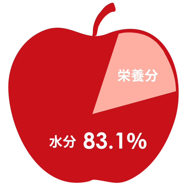りんごは83.1%が水分
