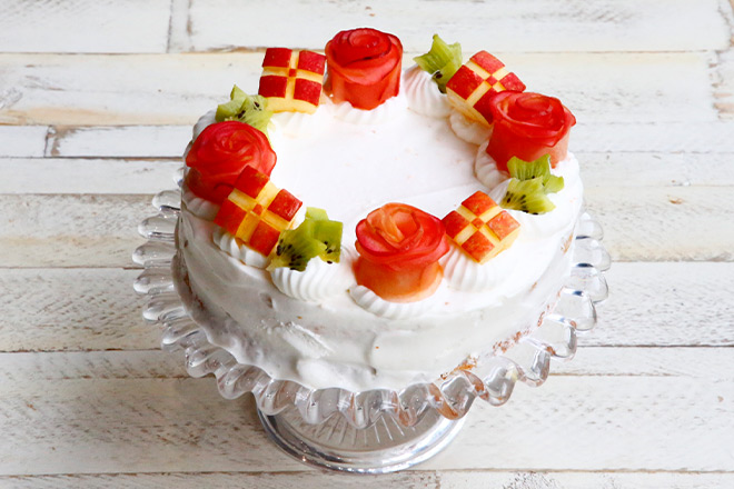 りんご1個でデコるクリスマスケーキ